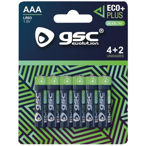 Pila GSC EcoPlus alcalina LR03 (AAA) (Pack de 6 unidades)