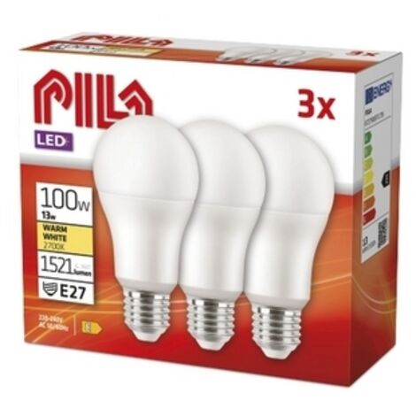 PILA LED-Lampe E27 13W warmweiß 3 Stück