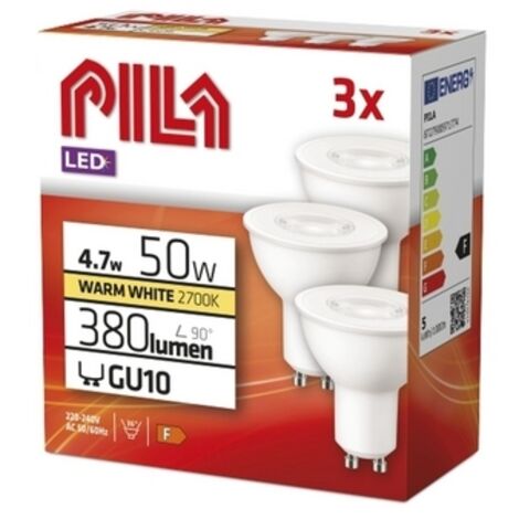 PILA LED-Lampe GU10 4,7 W warmweiß, 3 Stück