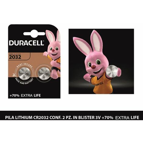BIGHOUSE IT Blister da 2 pile a bottone al litio 3V Duracell - CR2032, DL2032