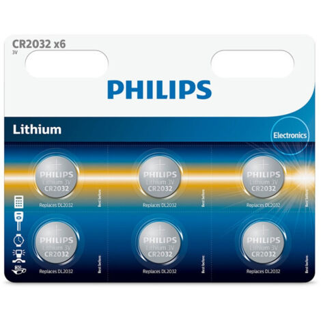 PILA LITIO BOTON 3V 210MAH 6UDS. PHILIPS