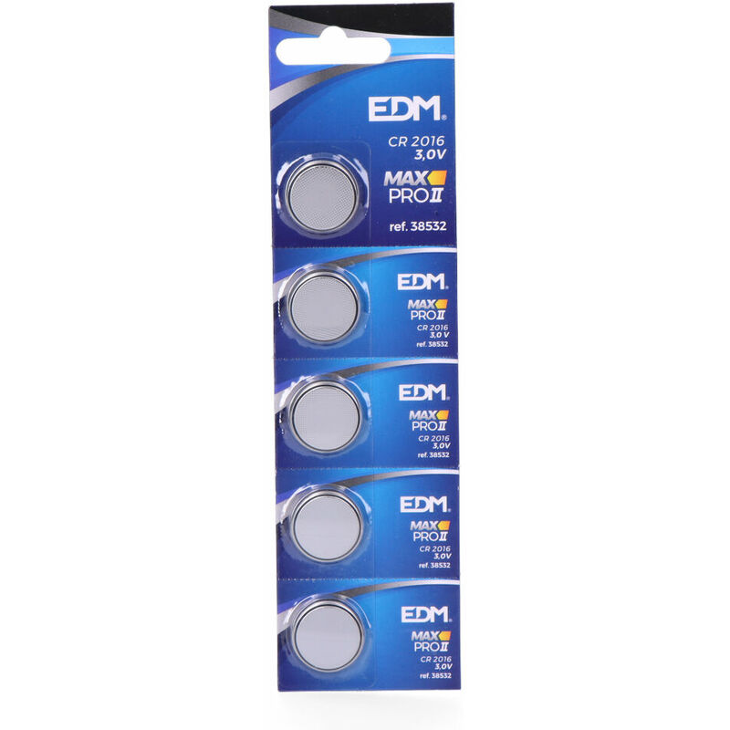 

EDM Micro pila litio boton max-pro edm cr2016 3v (blister 5 unid) ø20x1,6mm