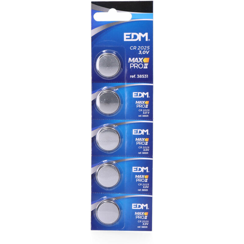 

EDM Micro pila litio boton max-pro edm cr2025 3v (blister 5 unid) ø20x2,5mm