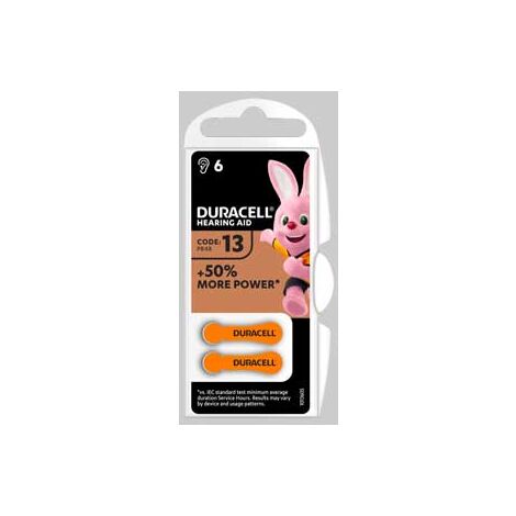 Pila per apparecchi acustici easy tab 13 blister 6 pezzi - col. arancio conf. da 10 cf