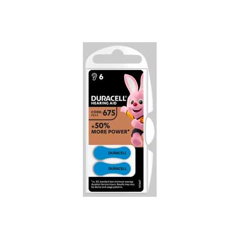Pila per apparecchi acustici easy tab 675 blister 6 pezzi - col. blu conf. da 10 cf
