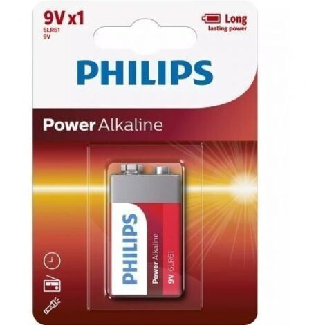 Pila Philips 6LR61P1B 10 Alcalina 9V Alta Potencia Dispositivos Alto Consumo  Oferta exclusiva