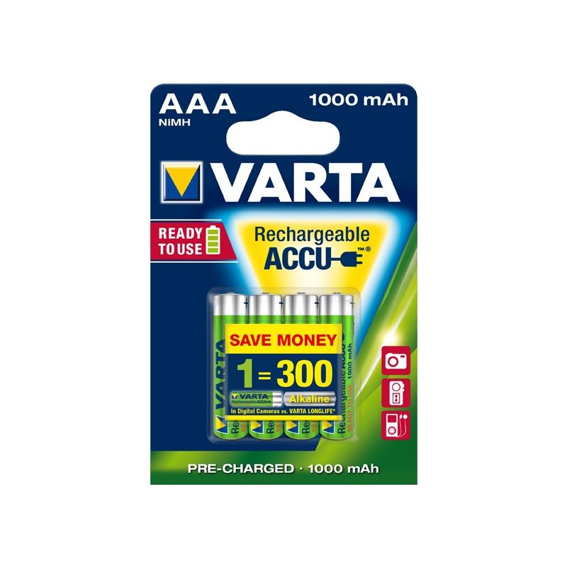 

Pila recargable LR/HR-03 AAA Blister 4 unidades - Varta