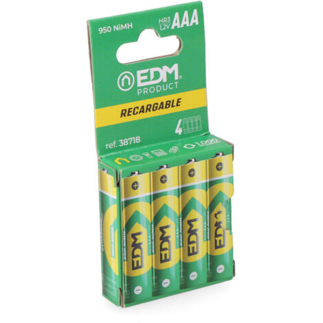 Pila recargable eco-series aaa - lr06 950 ma, ø10,5 x 44,5 mm, 4 unidades