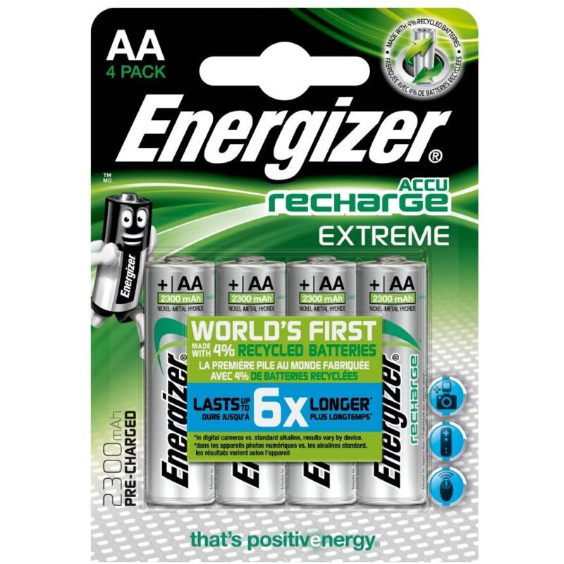 

Pila Recargable Extreme 2300mAh HR6 (AA) Blister de 4 Ud - Energizer