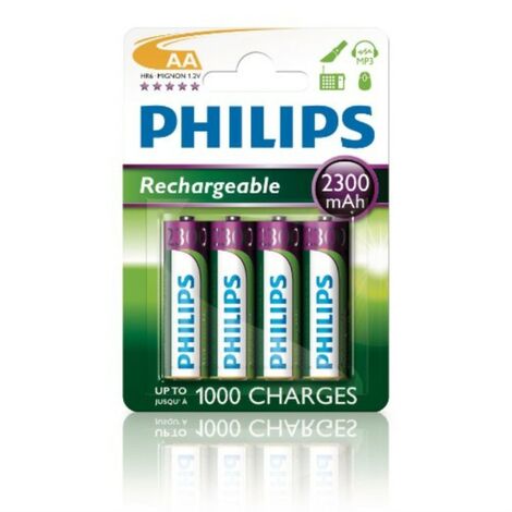 Pila recargable Philips AA 2300mAh 4 unidades