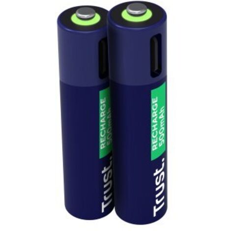 Pila Recargable Trust Usb-c Aaa 500 Mah Pack De 2 Unidades 25585