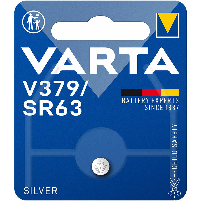 

Micro pila boton silver sr63 - v379 1,55v (blister 1 unid) ø5,8x2,15mm - Varta