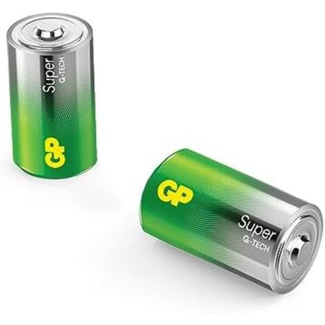 Pilas alcalinas GP de 1,5 V para linternas D/13A-U2/LR20 (2 unidades)