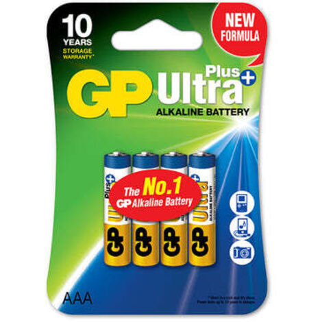 PILAS ALCALINAS ULTRA+ LR3 AAA 1,5 V 4 UDS - GP24AUP-U4