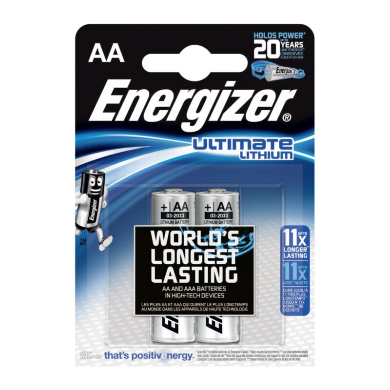 

Blister 2 pilas LR6 1, 5V pilas de litio - Energizer