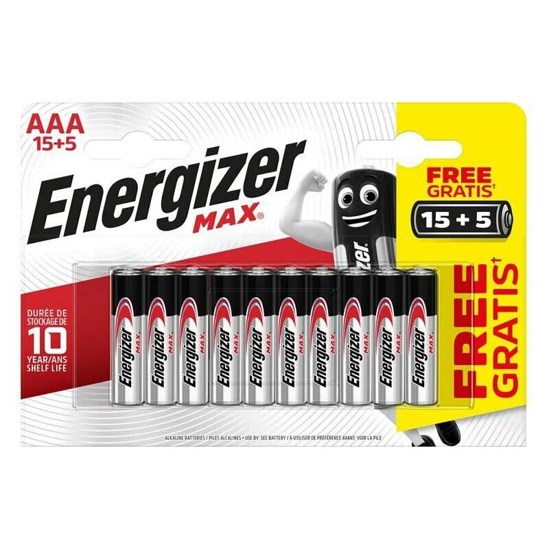 Energizer Alkaline Max - Pack de 15+5 pilas Alcalinas MAX AAA