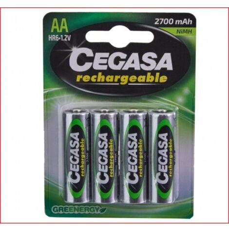 Pilas recargables AA Cegasa