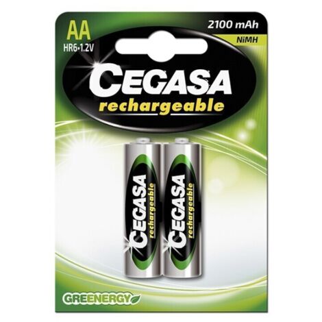 Pilas Recargables Cegasa HR6 2100 mAh (2 uds) 8410241238469 S0425445 Cegasa