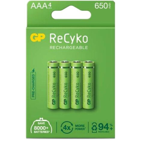 PILAS RECARGABLES RECYKO R03 650AAA BLISTER 4