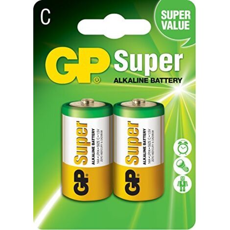 PILAS SUPER ALCALINAS LR14 C 1,5 V 2 PIEZAS - GP14A-U2