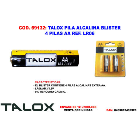 Pilasa Alcalina TALOX Blister 4 AA LR06