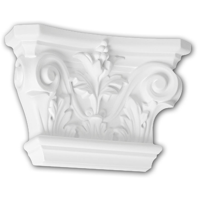 Pilaster Capital 121001 Profhome Decor ative Element Corinthian style white - white