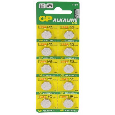 GP pile alcaline spéciale 1,5V, LR44/A76 5-p