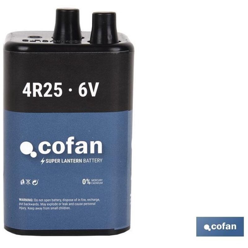 Batterie 4R25 6V pour lampes de signalisation intermittentes Batterie 4R25 6V pour lampes de signalisation intermittentes