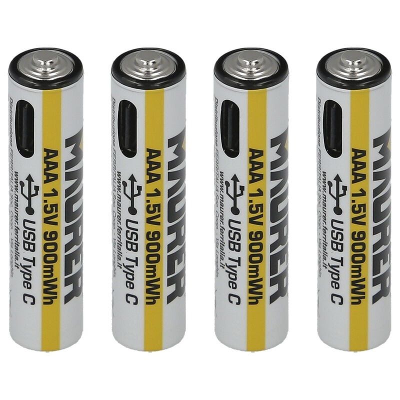 Pila aaa 1,5v Recargable Por Usb-c (4 unidades)