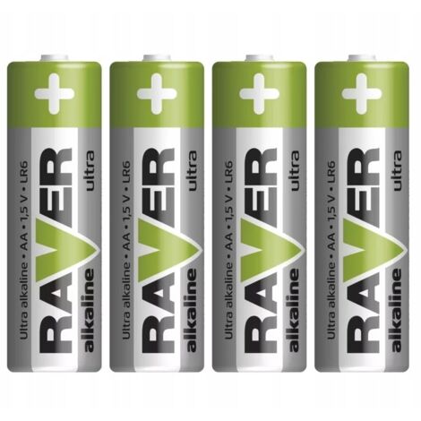 Pile alcaline 1,5 V LR6 AA Raver lot de 4