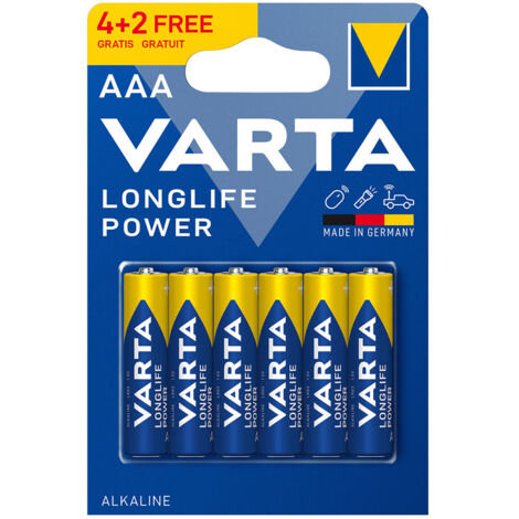 Pile alcaline aaa longue durée - lr-3 Varta blister 6 unités