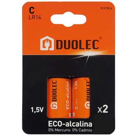 Pile alcaline Duolec C LR14 1,5 V. 2 unités. - talla
