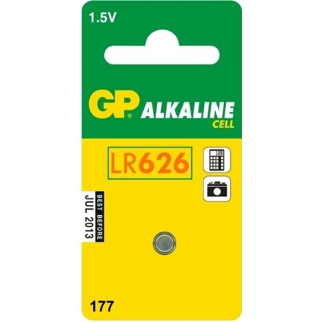 Pile alcaline pour montre 1,5 V G4A, LR626, LR66, 177, 377 - 5 pièces - GP 177 SZ