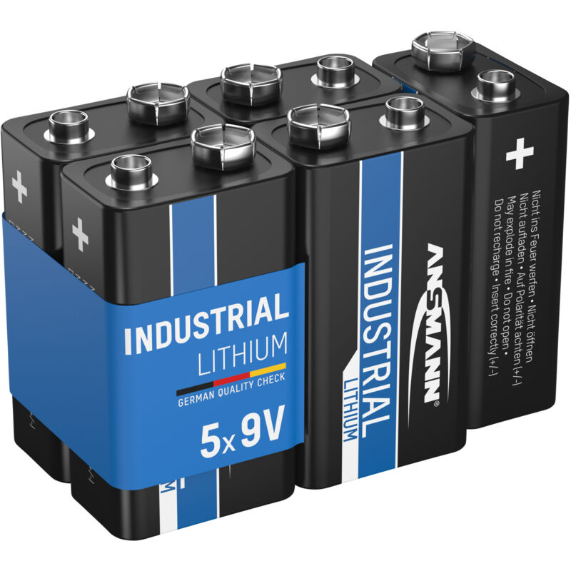 5x batterie Ansmann Industrial Lithium bloc 9V – 6FR22 (lot de 5)