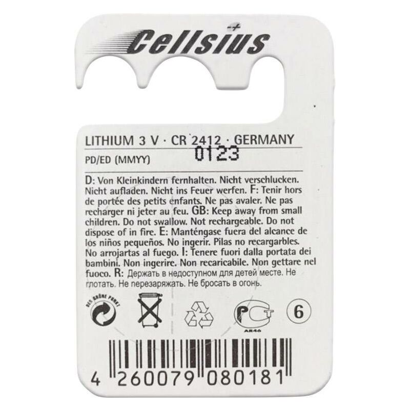 s Pile Bouton CR 2412 Lithium Cellsius Batterie 100 mAh 3 V 1 pc