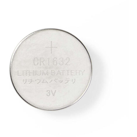 Pile bouton au lithium cr1632 3 v dc prechargee 5 blister differentes unites argent
