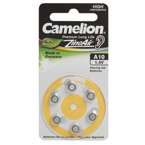 Pile bouton CAMELION A10, pack de 6