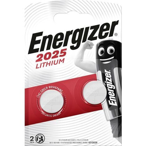 2 Piles bouton lithium CR2025 Energizer (3V) - plusieurs modèles disponibles