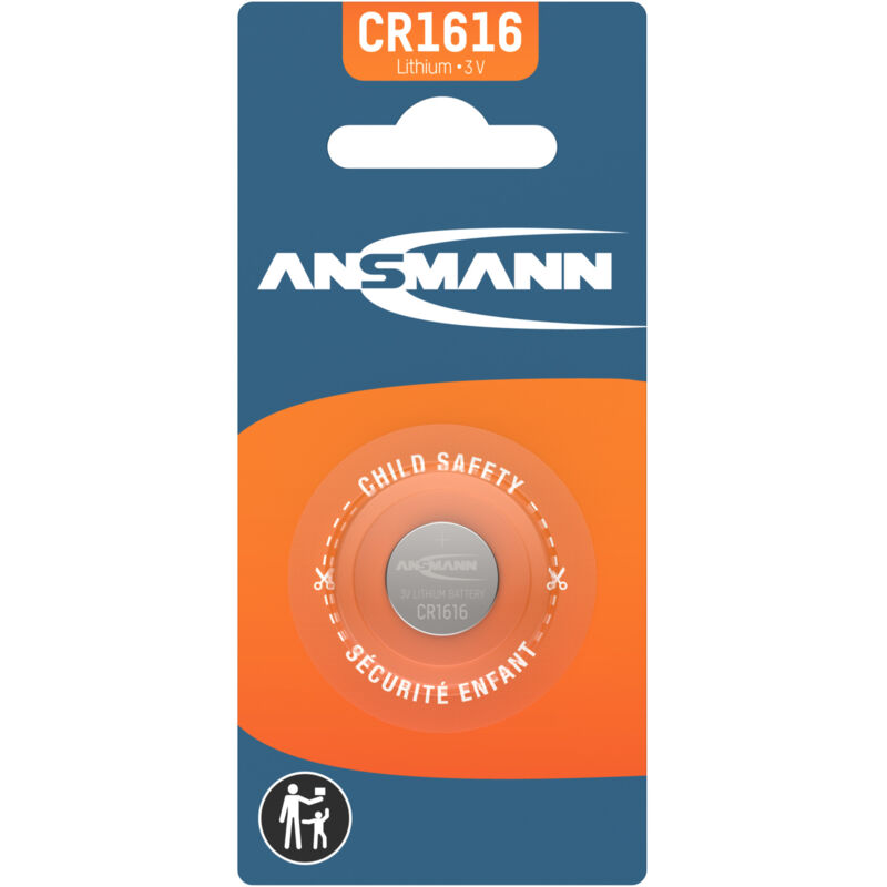 ANSMANN Lithium Knopfzelle , CR1616, , 3,0 Volt, 1er-Blister