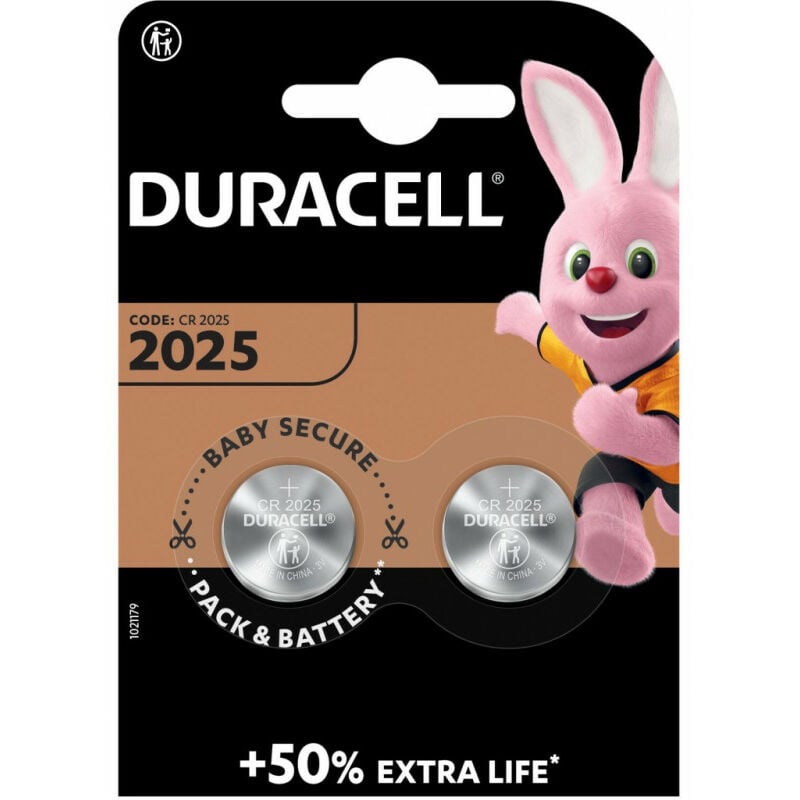 Duracell - Pile Bouton '2025', 3 Volt, 160 mAh, 2 pièces (203907)