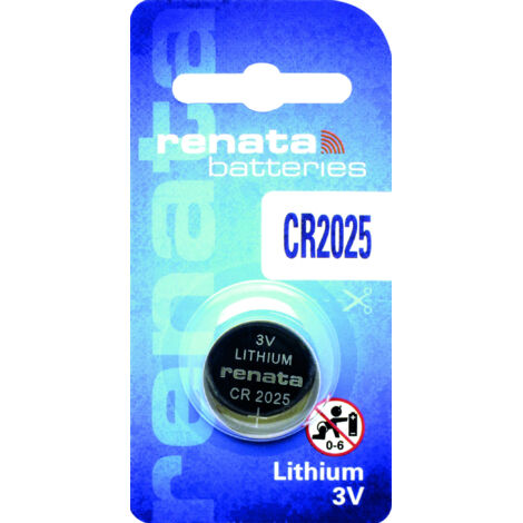 Pile bouton Renata CR2025 lithium 3 volts 165 mAh
