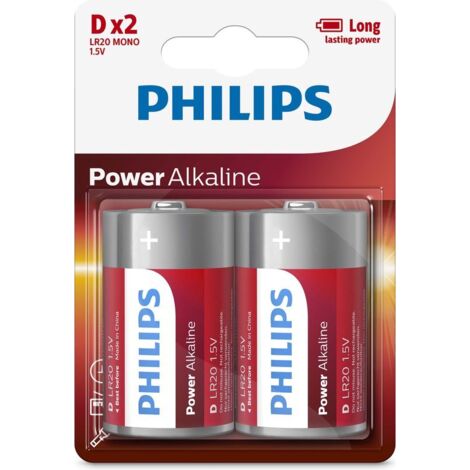 Pile D Lr20 Philips Longue Durée, Puissance Fiable - Générique