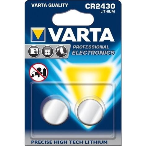 Pile lithium 3v 290mAh CR2430 VARTA - blister de 2 - 6430101402