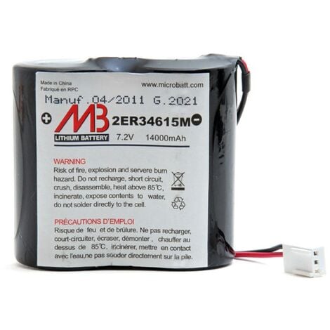 MICROBATT Pile Lithium pour alarme 7.2V 14Ah - BATLI02