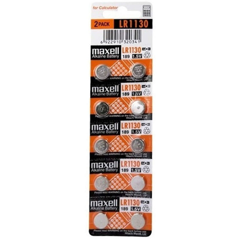 Maxell LR1130 Pile Bouton alcaline, 10 pi&egrave;ces sous Blister
