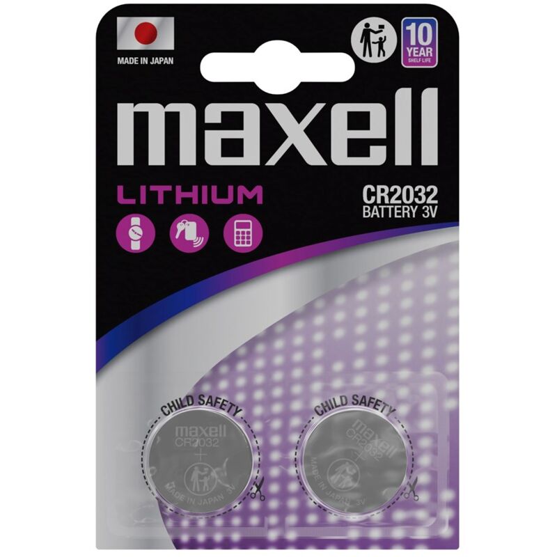 Pile Maxell CR2032 spécialisée 2 pièces.