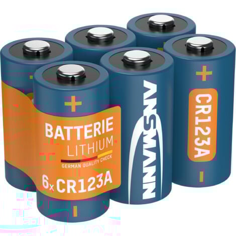ANSMANN Piles lithium CR123A 3V (lot de 6) – Piles pour appareils électroniques