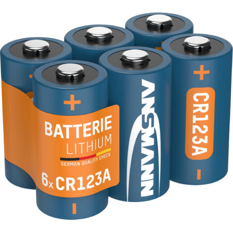 ANSMANN Piles lithium CR123A 3V (lot de 6) – Piles pour appareils électroniques