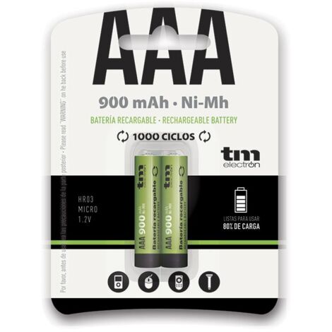 Pile R03 Triple A - AAA 900mA Capacité 1,2V NiMh - BLISTER 2 unités