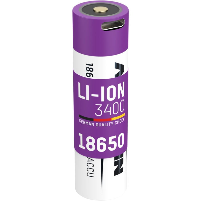 Batterie rechargeable Li-Ion 18650 Ansmann 3.7V 2600mAh – avec circuit de protection